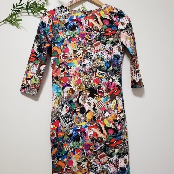 FIGA popart Collection multicolor bodycon dress 10 - Picture 2 of 8